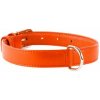 Plochý kožený obojok oranžový 30 - 39cm, 20mm Plochý kožený obojok oranžový 30 - 39cm, 20mm