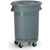 Manutan Plastový odpadkový kôš Road s podvozkom a vekom, objem 68 l Manutan Plastový odpadkový kôš Road s podvozkom a vekom, objem 68 l