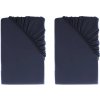 Livarno home Perkálová napínacia plachta navy modrá 2ks 90-100x200