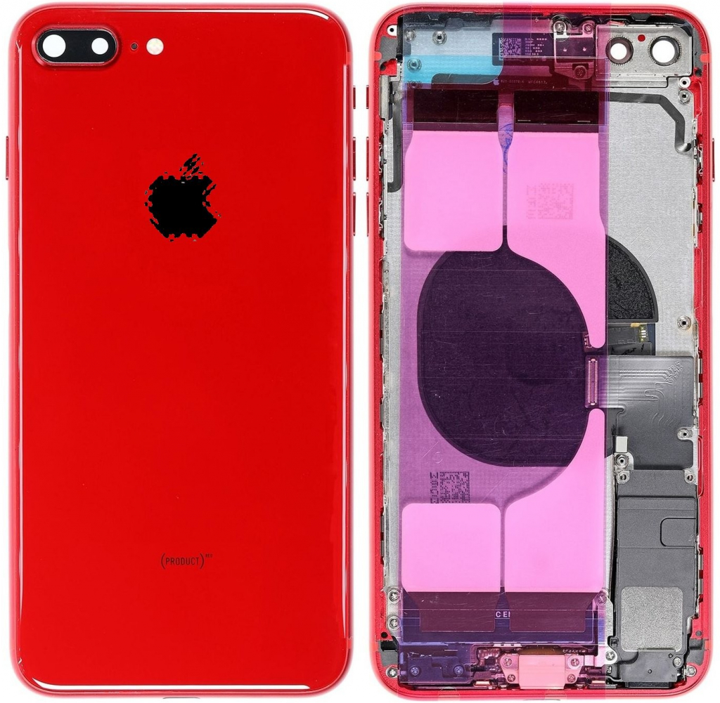 Kryt Apple iPhone 8 Plus zadný Housing s Malými Dielmi červený