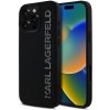 Karl Lagerfeld 3D Rubber Glitter Logo Zadní Kryt pre iPhone 16 Pro Black