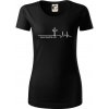 Jesus Saved My Life kríž ekg - Dámske tričko z organickej bavlny Origin (GOTS) - XL ( Čierna ) Jesus Saved My Life kríž ekg - Dámske tričko z organickej bavlny Origin (GOTS) - XL ( Čierna )