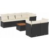 Zostava záhradného nábytku plast VidaXL čierna, 8 ks Zostava záhradného nábytku plast VidaXL čierna, 8 ks