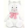 Mačka s ružovým šálom a visačkou 24 cm