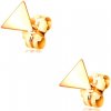 Šperky eshop - Náušnice v žltom zlate 585 - lesklý plochý trojuholník, puzetové zapínanie S1GG208.32 Šperky eshop - Náušnice v žltom zlate 585 - lesklý plochý trojuholník, puzetové zapínanie S1GG208.32