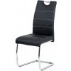 Autronic HC-481 BK jedálenská stoličky ekokoža čierna, biele prešitie/nohy kov, chróm