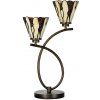 Clayre & Eef Béžovo-hnedá stolná lampa Tiffany Titto s 2kvetmi - 46*28*63 cm E14/max 2*40W - Clayre & Eef Clayre & Eef Béžovo-hnedá stolná lampa Tiffany Titto s 2kvetmi - 46*28*63 cm E14/max 2*40W - Clayre & Eef