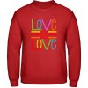 AWDis Mikina - Dúhový dizajn - Love is Love - Ohnivá červená - S - Pánske AWDis Mikina - Dúhový dizajn - Love is Love - Ohnivá červená - S - Pánske
