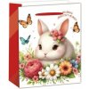 Darčeková taška s motívom zajačika s kvetmi - 11 x 14 cm Darčeková taška s motívom zajačika s kvetmi - 11 x 14 cm