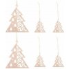 SPRINGOS Vianočné drevené ozdoby - Stromčeky, súprava 6ks SPRINGOS Vianočné drevené ozdoby - Stromčeky, súprava 6ks