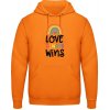 AWDis Hoodie Mikina - Nápis - Love Always Wins - Orange Crush - M - Pánske AWDis Hoodie Mikina - Nápis - Love Always Wins - Orange Crush - M - Pánske