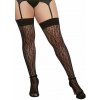 Leopard Fishnet Thigh High Dmd OSQ Black