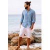 Magic Linen Pánska Ľanová košeľa Nevada Ocean blue Veľkosť: M Magic Linen Pánska Ľanová košeľa Nevada Ocean blue Veľkosť: M