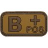 Gumová nášivka MFH krv B POS - hnedá Gumová nášivka MFH krv B POS - hnedá
