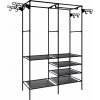 Ruhhy 22671 Stojan na oblečenie čierny 173 x 36 x 108 cm oceľ a netkaná textília Ruhhy 22671 Stojan na oblečenie čierny 173 x 36 x 108 cm oceľ a netkaná textília