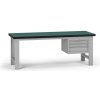 Pracovný stôl do dielne G8, 2100 x 750 x 800 mm, 1x kontejner, 3 zásuvky, sivá Pracovný stôl do dielne G8, 2100 x 750 x 800 mm, 1x kontejner, 3 zásuvky, sivá