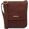 Kožená taška cez rameno pre mužov s predným zipsom John - Tuscany Leather Farba: Hnedá Kožená taška cez rameno pre mužov s predným zipsom John - Tuscany Leather Farba: Hnedá