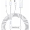 Baseus CAMLTYS-02 Superior Fast Charging Datový, 3v1 USB-C, Lightning, MicroUSB, 1,5m