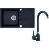 Laveo Ceilia, 1-komorový drez 760x440x185mm + drezová batéria, čierna, LAV-SJCG711T Laveo Ceilia, 1-komorový drez 760x440x185mm + drezová batéria, čierna, LAV-SJCG711T