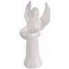 Dekoratívny keramický anjel – svietnik v bielej perleti 20 cm Dekoratívny keramický anjel – svietnik v bielej perleti 20 cm