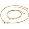 MSPERK Dámsky náhrdelník a náramok zlatej farby so zirkónom MSPERK Dámsky náhrdelník a náramok zlatej farby so zirkónom