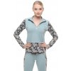 Dámska mikina s krátkym zipsom, modrá so vzorom Veľkosť: S Dámska mikina s krátkym zipsom, modrá so vzorom Veľkosť: S
