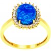 iBrill Zlatý dámsky prsteň s modrým opálom 34651 59mm iBrill Zlatý dámsky prsteň s modrým opálom 34651 59mm