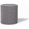 KETER MEDIUM CYLINDER Planter kvetináč 36 x 36 x 37 cm ratan sivý KETER MEDIUM CYLINDER Planter kvetináč 36 x 36 x 37 cm ratan sivý