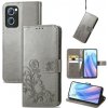 Peňaženkové kožené puzdro Four-leaf na Oppo Reno 7 5G - Sivá Peňaženkové kožené puzdro Four-leaf na Oppo Reno 7 5G - Sivá