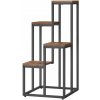 Knižnica na kvetinový záhon 4 police - rustikálna / čierne nohy 9403208000 Knižnica na kvetinový záhon 4 police - rustikálna / čierne nohy 9403208000