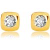 Šperky eshop - Náušnice v 9K žltom zlate - lesklý štvorec so zaoblenými hranami a zirkónom S1GG40.25 Šperky eshop - Náušnice v 9K žltom zlate - lesklý štvorec so zaoblenými hranami a zirkónom S1GG40.25
