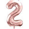 PartyDeco Fóliový balón narodeninové číslo 2 ružovo-zlatý 86 cm PartyDeco Fóliový balón narodeninové číslo 2 ružovo-zlatý 86 cm