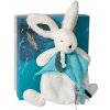 Doudou et Compagnie Paris plyšový králíček s muchláčkem 25 cm modrá Doudou et Compagnie Paris plyšový králíček s muchláčkem 25 cm modrá