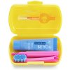 Curaprox Travel Set zubná kefka + CPS medzizubné kefky 2 ks + zubná pasta 10 ml darčeková sada, žltý Curaprox Travel Set zubná kefka + CPS medzizubné kefky 2 ks + zubná pasta 10 ml darčeková sada, žltý