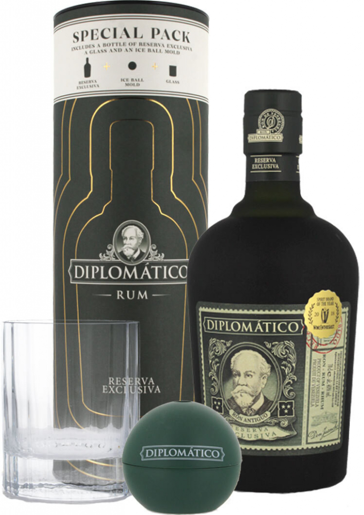 Diplomatico Rum Reserva Exclusiva 12y 40% 0,7 l (dárčekové baleni 1 pohár ice ball)