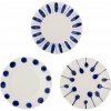 Biele/modré dezertné kameninové taniere v súprave 3 ks ø 22 cm Linora – Bloomingville Biele/modré dezertné kameninové taniere v súprave 3 ks ø 22 cm Linora – Bloomingville