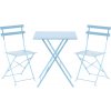 Aldotrade Skladací záhradný nábytok Bety blue,sada stola a 2 stoličiek Aldotrade Skladací záhradný nábytok Bety blue,sada stola a 2 stoličiek