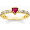 Thomas Sabo TR2448-995-10-56 Gold-plated solitaire ring w. red stone + zirconia Thomas Sabo TR2448-995-10-56 Gold-plated solitaire ring w. red stone + zirconia