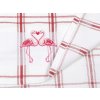 Dreamy Linens Kuchynská utierka, červené karo Plameniaky Dreamy Linens Kuchynská utierka, červené karo Plameniaky