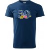 Kvetinové číslo kreslené - 50 - Klasické pánske tričko vyššej gramáže - 3XL ( Polnočná modrá ) Kvetinové číslo kreslené - 50 - Klasické pánske tričko vyššej gramáže - 3XL ( Polnočná modrá )