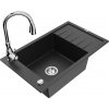 MEXEN/S MEXEN/S - Elias Elias granitový drez 1-miska s odkvapkávačom vrátane batérie Savita, čierna/strieborná metalik 6511-73-672601-00 MEXEN/S MEXEN/S - Elias Elias granitový drez 1-miska s odkvapkávačom vrátane batérie Savita, čierna/strieborná metalik 6511-73-672601-00