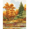 ZUTY Maľovanie podľa čísel JESENNÝ LES NA JAZERE Rámovanie vypnuté plátno na rám Rozmer 80x100 cm ZUTY Maľovanie podľa čísel JESENNÝ LES NA JAZERE Rámovanie vypnuté plátno na rám Rozmer 80x100 cm