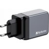 VERBATIM GaN Nabíječka do sítě GNC-65, 65W, 2x USB-C, 1x USB VERBATIM GaN Nabíječka do sítě GNC-65, 65W, 2x USB-C, 1x USB