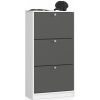 Ak furniture Výklopný stojan na topánky Luso III 60 cm biely/grafitový Ak furniture Výklopný stojan na topánky Luso III 60 cm biely/grafitový