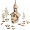 Drevená stavebnica kostol a stromy - 13cm Drevená stavebnica kostol a stromy - 13cm