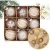 Zlaté vianočné gule 9 ks, priemer 7 cm Zlaté vianočné gule 9 ks, priemer 7 cm