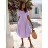 Fashionweek dámske oversize šaty s krátkym rukávom F627 lilac