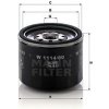Olejový filter MANN-FILTER W 1114/80 Olejový filter MANN-FILTER W 1114/80