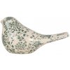 Clayre & Eef Keramická dekorácia vtáčik so zelenými kvetmi Tien French L - 25*10*13 cm - Clayre & Eef Clayre & Eef Keramická dekorácia vtáčik so zelenými kvetmi Tien French L - 25*10*13 cm - Clayre & Eef