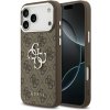 Guess PU 4G Metal Logo zadný kryt pre iPhone 17 Pro Max Silver Brown